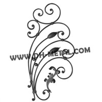 Forged Steel Baluster/Picket with Scroll &amp;amp; Leaf Elements with a Decorative Top Crown