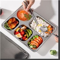 304 Stainless Steel Dinner Plate - 5 In 1 Compartment Tray