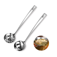 304 Stainless Steel Newness 2 Pcs Slotted Spoon &amp;amp; Soup Ladle