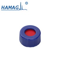 Blue Open-Topped Polypropylene Cap &amp;amp; White PTFE/Red Silicone Septa