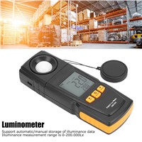 Digital Lux Light Meter USB LCD Backlight Display Precision Handheld Photometer 0-200000 Lux Meter W/ Silicon Diode Prob