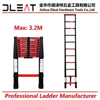 New Color Dleat 3.2M Aluminum Single Telescopic Ladder with EN131