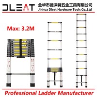 Dleat 3.2M Aluminum Single Telescopic Ladder with EN131