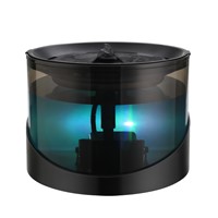 2022 Hot Products Euufree 2.2l Automatic Pet Water Fountain with Colorful LED Light &amp;amp; Semi-Transparent Water Storage