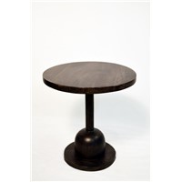 Round Wooden End Table for Indoor Outdoor Furniture