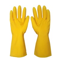 Dipped Flocklined Yellow Household Latex Gloves