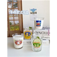 Glass Water Cup Cute Cartoon Flap Korean Style Resistant To High Temperature Single-Layer Cup
