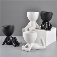 Creative Ceramic Vase Cartoon Villain Human Shaped Flowerpot Desktop Crafts Ornaments Modern Home Decoration