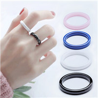 Thin Ceramic Rings for Women Jewelry Minimalist Simple Smooth Shiny Size 6 7 8 9 No Fade