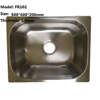 Square 304 Kitchen Sink with Size 500*400*200mm