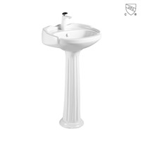 Bathroom White Small Oval CUPC Certified CSA Approved Pedestal Sink