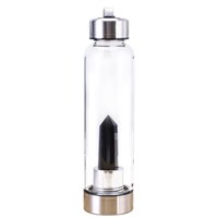 19oz Eco-Friendly Crystal Infused Glass Water Bottle with Lid