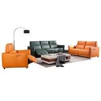 Italian Leather Sofa Living Room Combination Sofa Space Capsule Electric Function Light Luxury