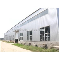 Light Structures Frame Curved Building Steel Structure / Portal Frame Steel Structure Workshop / Metal Warehouse Shed