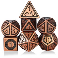 Dungeons &amp;amp; Dragons Table Games Dice Real Scene Colorful Polyhedral 7 PCS Brass Metal DND Dice Set 4 Buyers