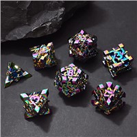 Black Edge with Teal Scale Edge 7 PCS Dragon Scale Metallic DND Die for Dungeons &amp; Dragon D&amp;D Game Metal Dice