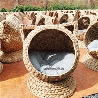 Water Hyacinth Wicker Pet Beds Cat Beds for Kitty &amp;amp; Tom