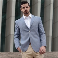 Casual Suit Men Linen Business Suit Spring & Summer Double Slit Houndstooth Single Suit Jacket Thin