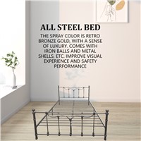 the All-Steel Bed Is Retro Bronze &amp;amp; Gold, with a High-End Feel, with Iron Balls &amp;amp; Metal Shells, Etc.