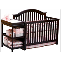 Height Adjustable Wooden Designer Baby Cot Prices Wood Classic American Style Wooden Baby Crib with Side Cabinet