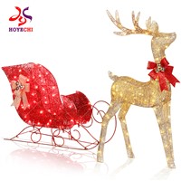Christmas Decorative Light Reindeer with Sleigh Motif Light