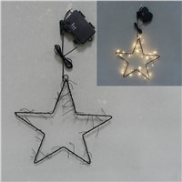 50L LED Black Metal Star Warm White Copper Wire Cluster Light