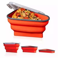 Hot Sale Food Storage Box Pizza Storage Container Silicone Collapsible Reusable Pizza Box