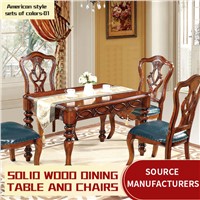 Vintage All Solid Wood Dining Table Home Small Dining Table &amp;amp; Chairs American Dining Table Minimalist Modern Solid Woo