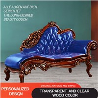 European Style Chaise Longue Leather Lazy Susan Sofa Bed Bedroom Living Room Beauty Couch