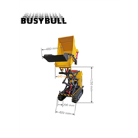 BUSYBULL Automatic Petrol BD05-BH1200 Mini Liftable Self-Loading Crawler Dumper Manual Crawler Carrier for Construction