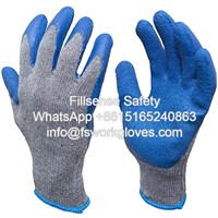 Best 10G TC Cotton Liner Crinkle Latex Firm Grip Work Gloves for Construction