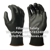 13G Polyester Liner PU/Polyurethane Coated Gloves for Construction