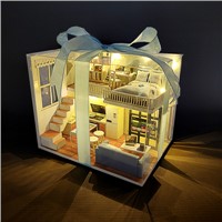 Finished Stock Wooden DIY Cabin Handmade Model Toy Small House Villa Couple Creative Birthday Gift