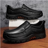 Outdoor Mountaineering Casual Top Layer Cowhide Rubber Sole Men's Shoes