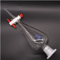 Pear Shaped Glass Separatory Funnel PTFE/Glass Piston Complete Specifications Accurate Scale