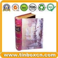 Personalized Book Shape Tin Box for Chocolate Candy