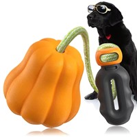 Durable Punpkin Shaped Sound Making Dog Toy with Rope