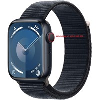 Apple Watch Series 9 [GPS + Cellular 45mm] Smartwatch with Midnight Aluminum Case with Midnight Sport Loop. Fitness Trac