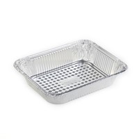 Silver Engineer Disposable Aluminum Foil Container Heavy Duty Half Size Deep Pan Foil Baking Tray for Food Packaging