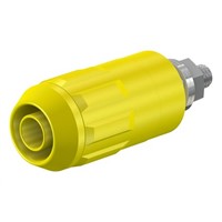 Staubli Yellow Female Banana Plug - Bolt, 1 kV, 600 V