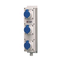 Mennekes 16A Blue 3 Pole, 3 Gang Industrial Socket, 230V, IP44