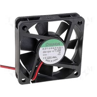 Sunon, 12 V dc, DC Axial Fan, 60 x 60 x 15mm, 35.7m3/h, 1.8W