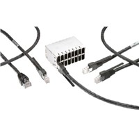 TE Connectivity Black Cat5e Cable 250mm Male RJ.5/Male RJ45
