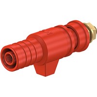 Staubli 32A, Red Binding Post With Brass Contacts and Gold Plated - 4mm Hole Diameter