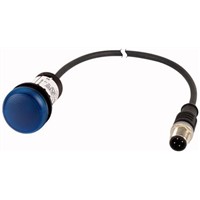 Eaton, C22, Panel Mount Blue LED Indicator, 22.5mm Cutout, IP67, IP69K, Round