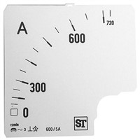 Sifam Tinsley Analogue Ammeter Scale, 600A, for use with 96 x 96 Analogue Panel Ammeter