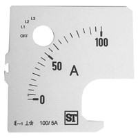 Sifam Tinsley Analogue Ammeter Scale, 100A, for use with 72 x 72 Analogue Panel Ammeter