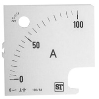 Sifam Tinsley Analogue Ammeter Scale, 100A, for use with 96 x 96 Analogue Panel Ammeter