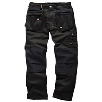 Scruffs Worker Plus Black Men's Cotton, Polyester Trousers Waist Size 34in