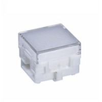 Clear, White Push Button Cap, for use with LB Series, Square Cap